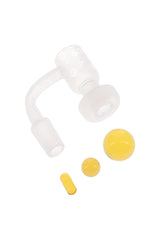 Quartz 14.5 mm Male 90° Terp Slurper Banger – With Beads - Discreet Smoker