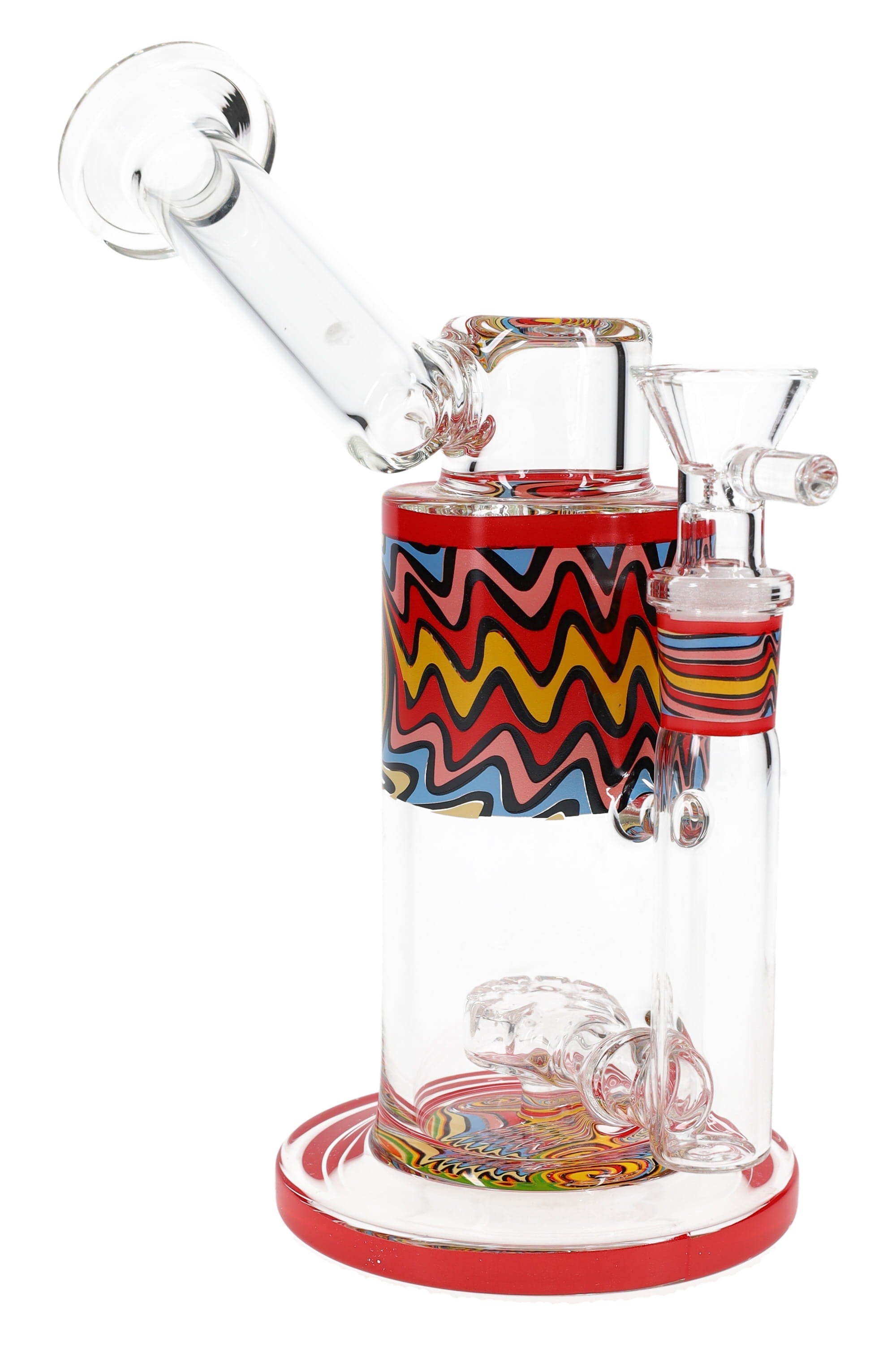 Reverse Stemless Sidecar Glass Bong “Wavelength” – Showerhead Perc – 7″ - Discreet Smoker