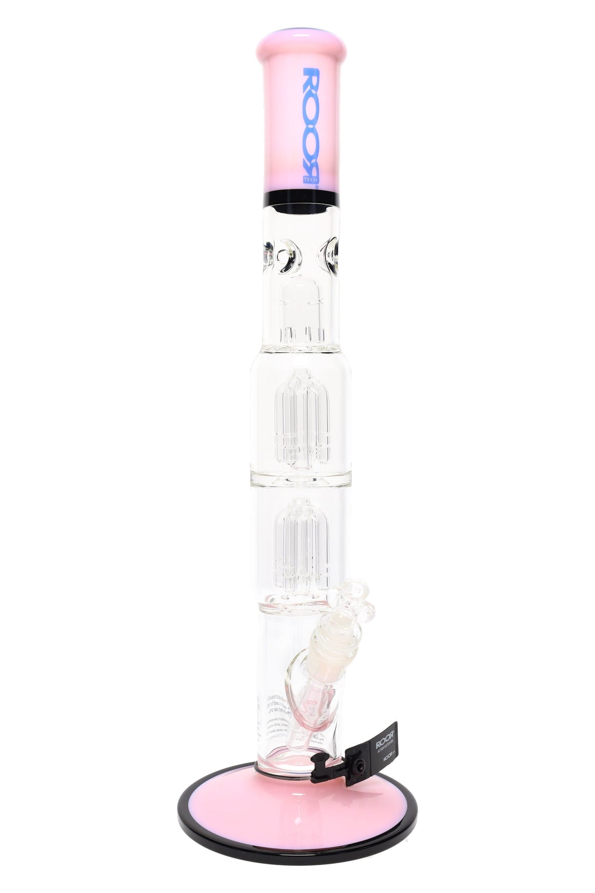 ROOR Tech 17" Multicolor Straight Tube – Double Tree Percs, Ice Pinch, Glass-on-Glass - Discreet Smoker