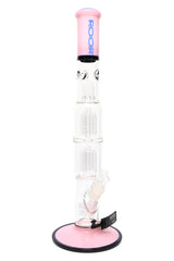 ROOR Tech 17" Multicolor Straight Tube – Double Tree Percs, Ice Pinch, Glass-on-Glass - Discreet Smoker