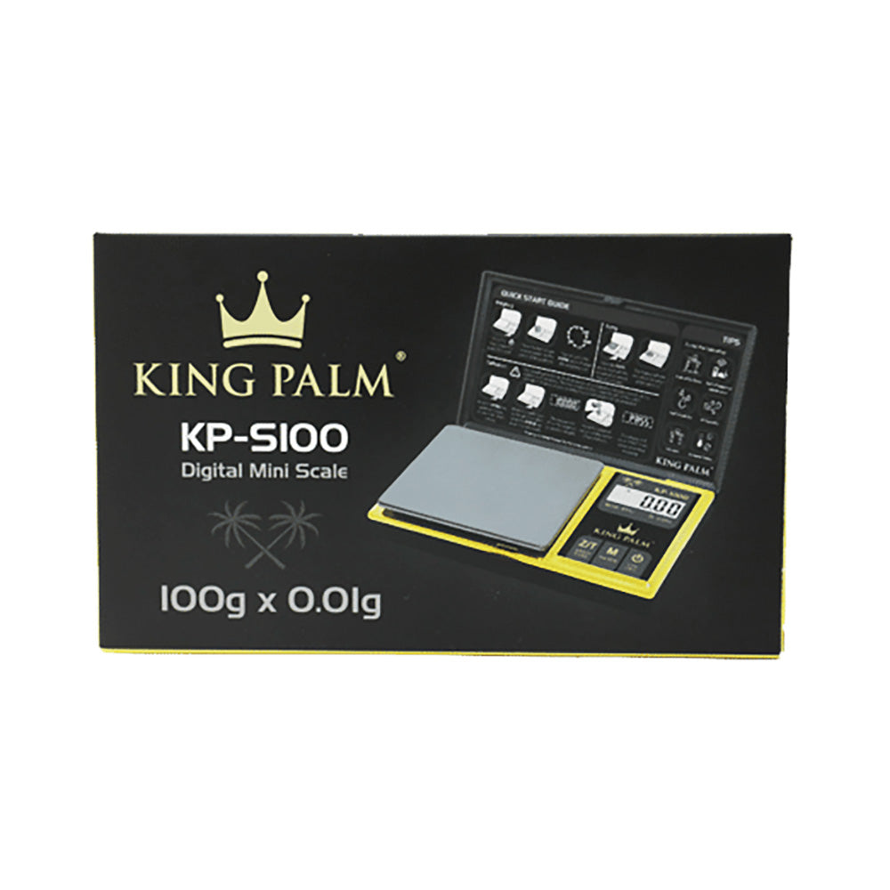 King Palm Gold-Plated Black Digital Mini Scale | 100g x .01g - Discreet Smoker