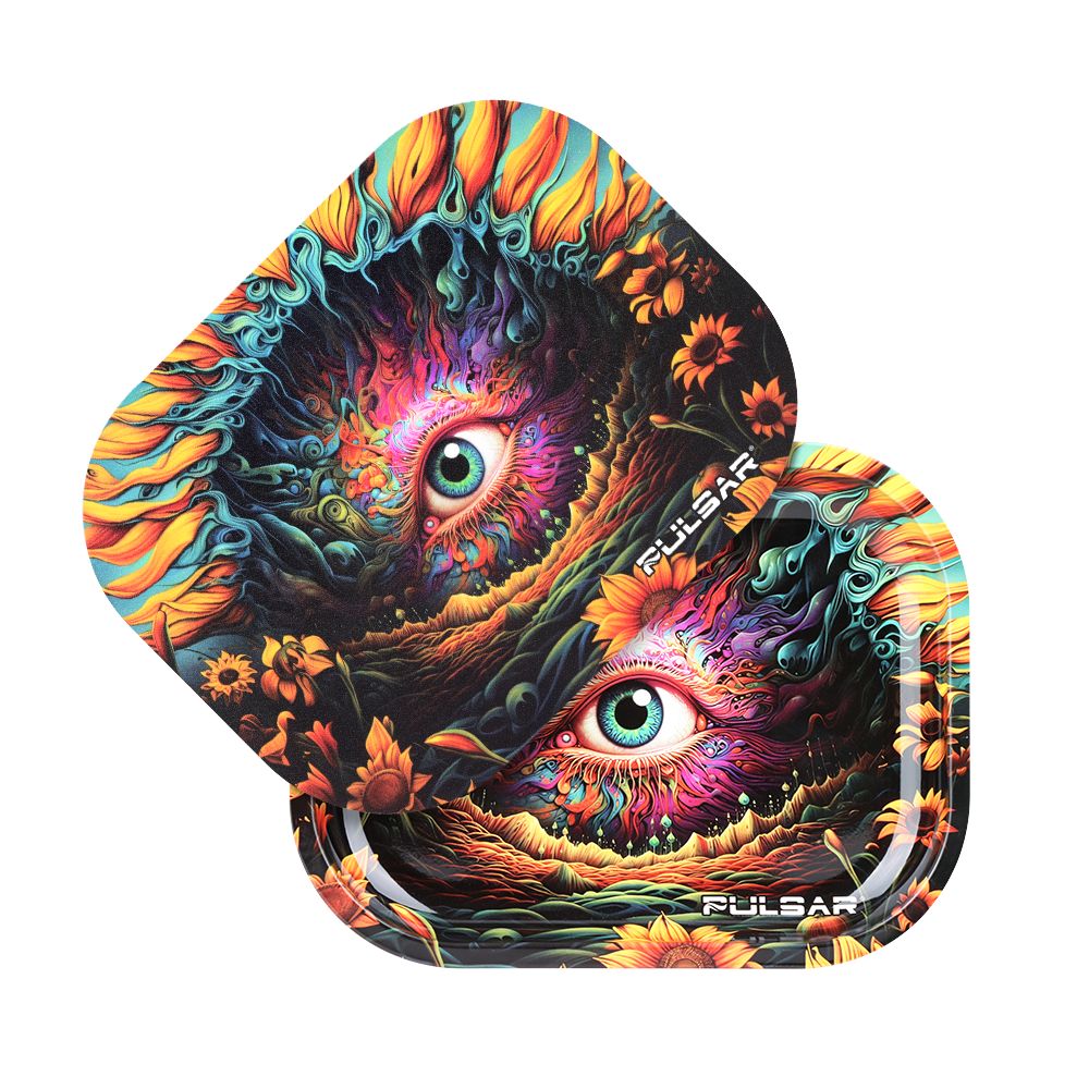 Pulsar Mini Rolling Tray & Lid Kit - Sunflower of The Mind / 7"x5.5" - Discreet Smoker