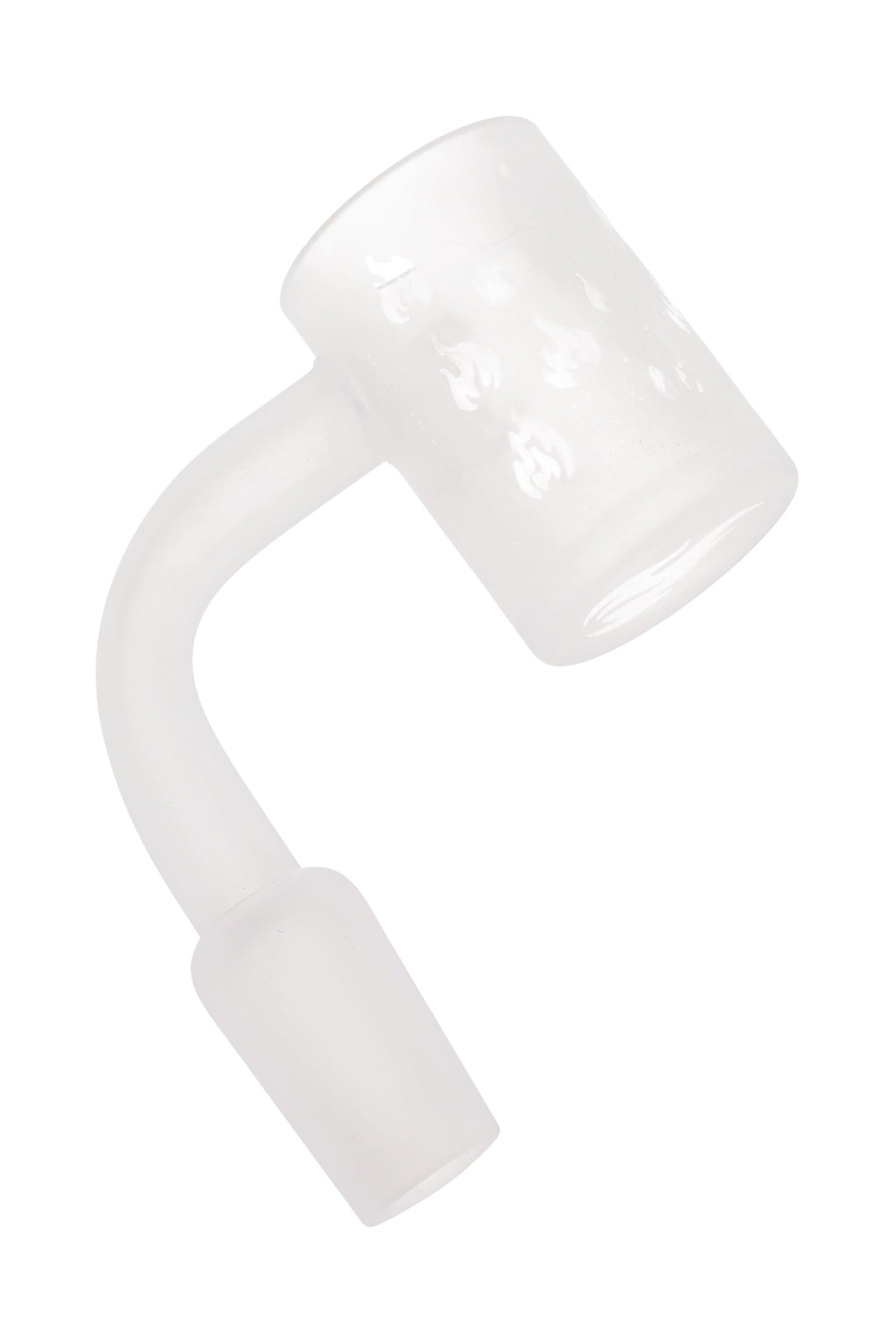 Quartz 14.5 mm Male 90° Frosted Flat-Top Banger – Etched Designs - Discreet Smoker