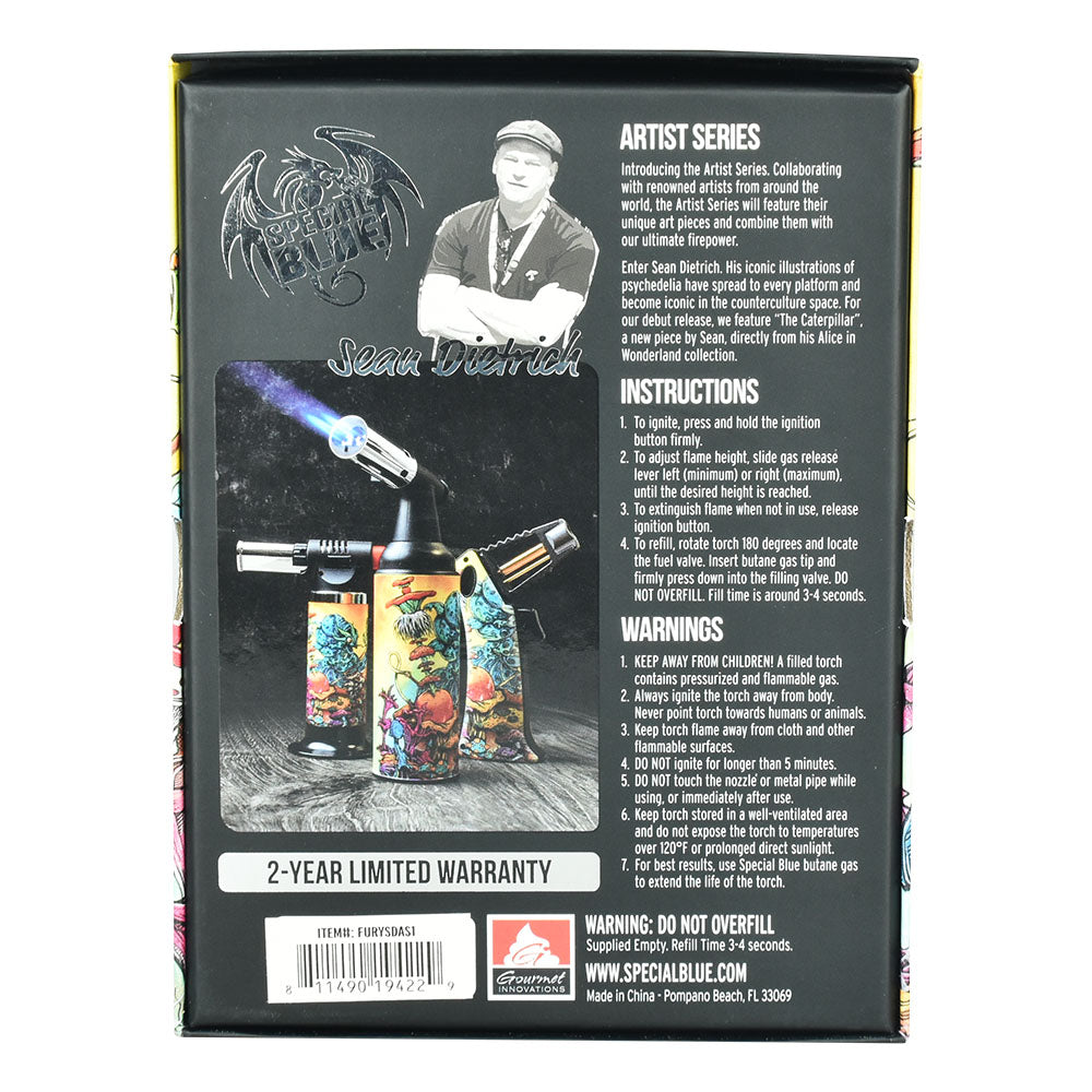 Special Blue Sean Dietrich Fury Torch Lighter - 5.5" - Discreet Smoker