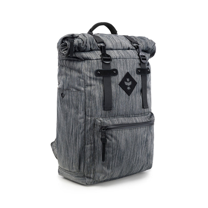 Revelry Drifter - Smell Proof Rolltop Backpack, Striped Dark Grey