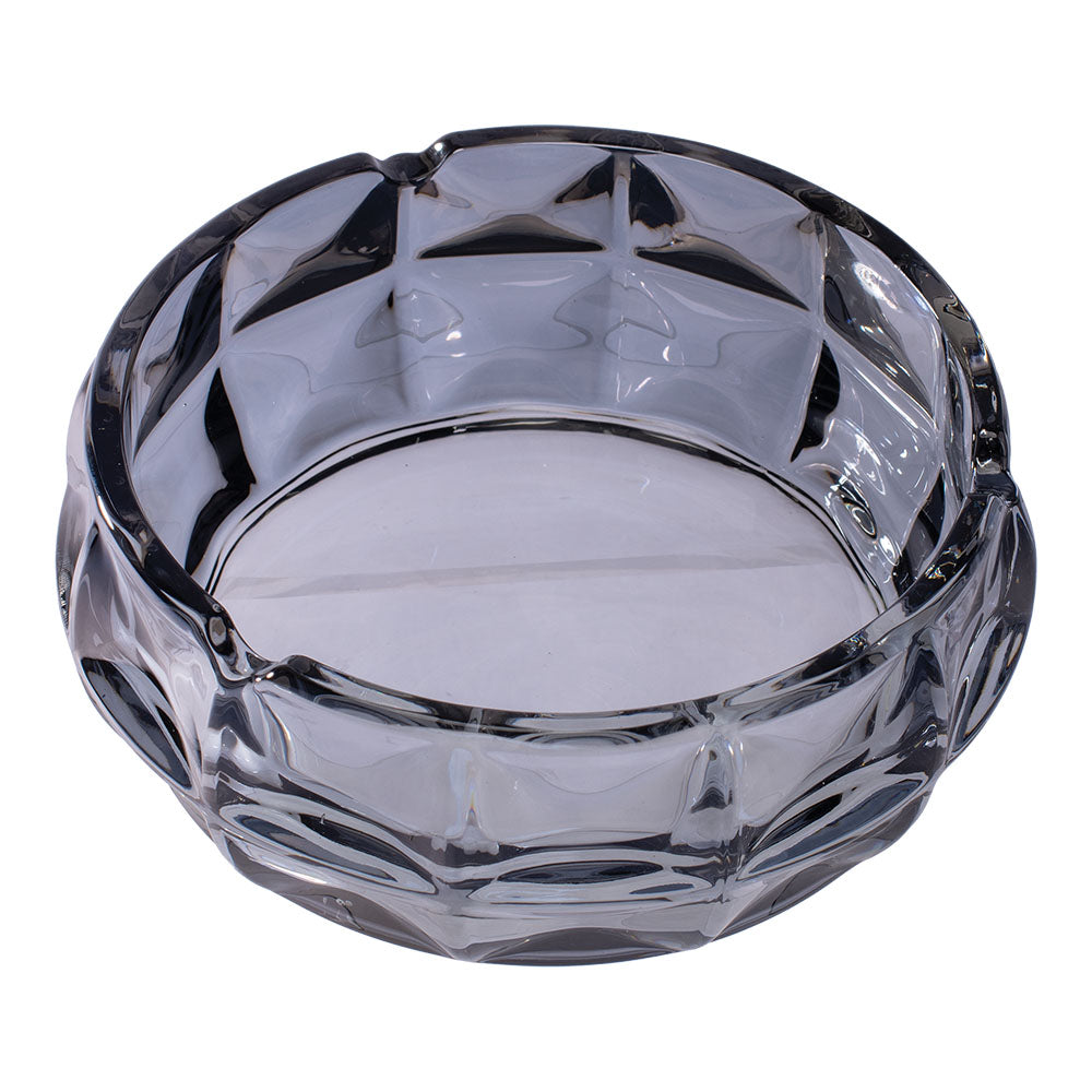 Fujima Exquisite Faceted Glass Ashtray - Clear Smoke / 6" - Discreet Smoker