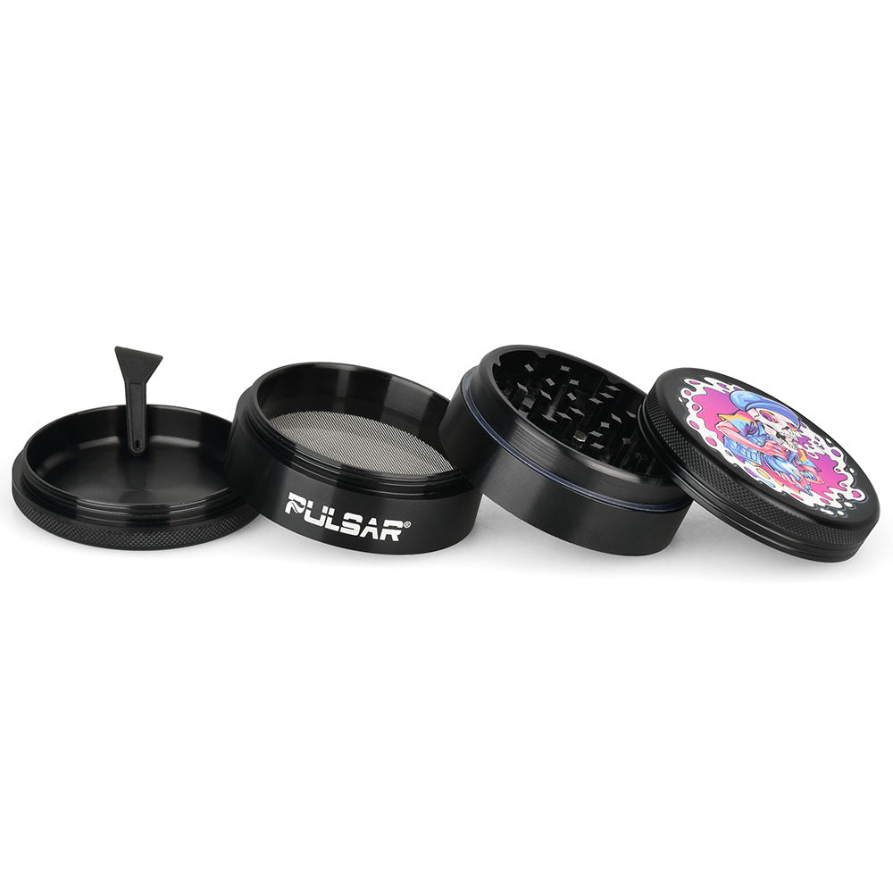 Pulsar Artist Series Metal Grinder - Skullbanger / 4pc / 2.5" - Discreet Smoker