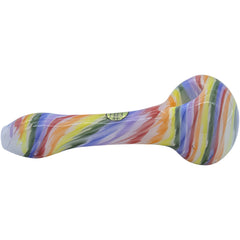 LA Pipes "Rainbow Tie-Dye" Glass Spoon Pipe on White - Discreet Smoker