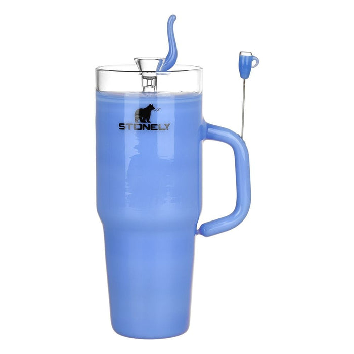 Pulsar Stonely Cup Glass Water Pipe | 8.5" | 14mm F, Blue