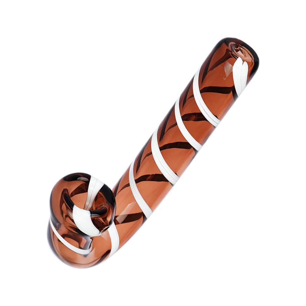Candy Cane Glass Hand Pipe - 4.5" - Discreet Smoker