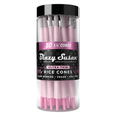 Blazy Susan Ultra Thin Rice Pre-Rolled Cones | 50ct Jar - Discreet Smoker