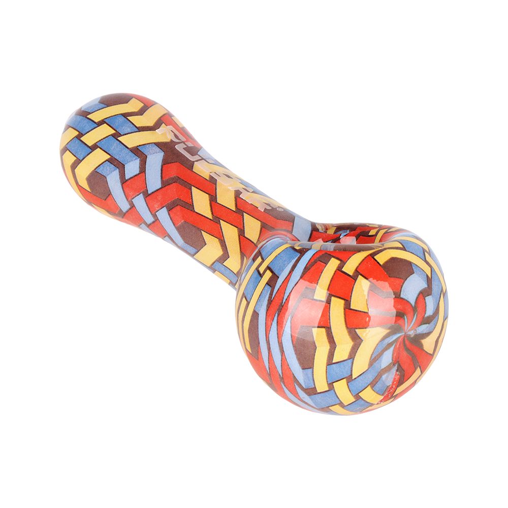 Pulsar Inside Print Glass Spoon Pipe | 4.75" - Discreet Smoker