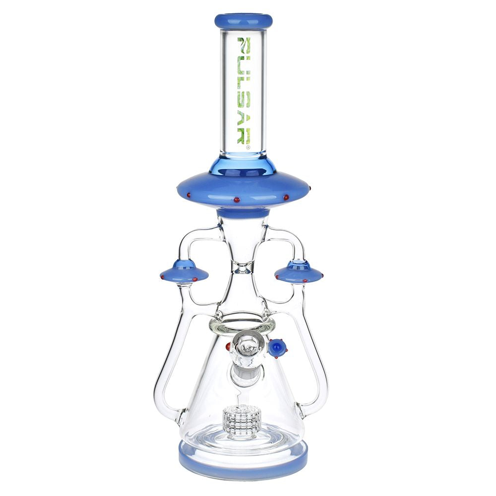 Pulsar Far-Out Visitors Recycler Glass Water Pipe | 17.25" | 19mm F - Discreet Smoker