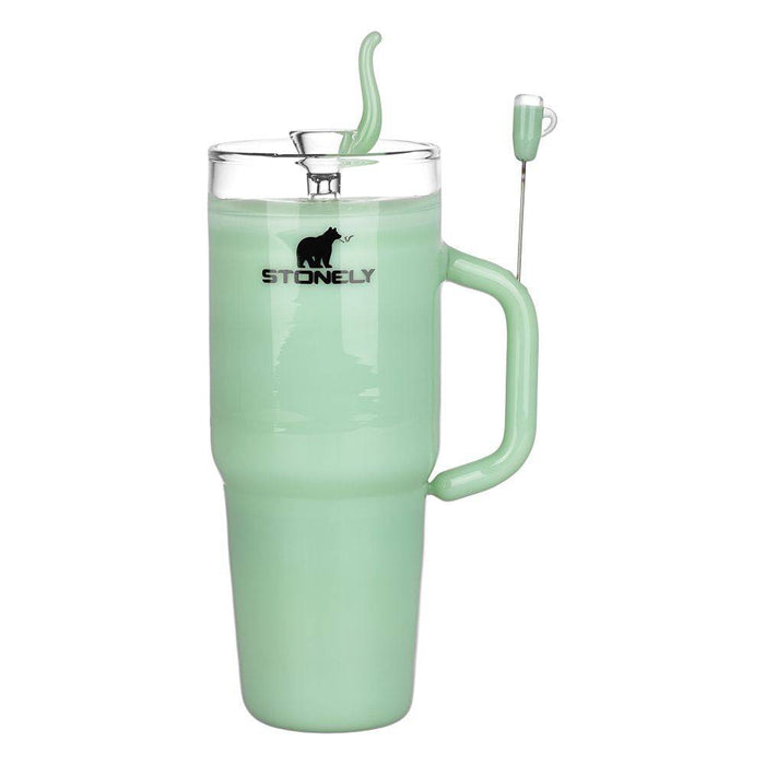 Pulsar Stonely Cup Glass Water Pipe | 8.5" | 14mm F, Green