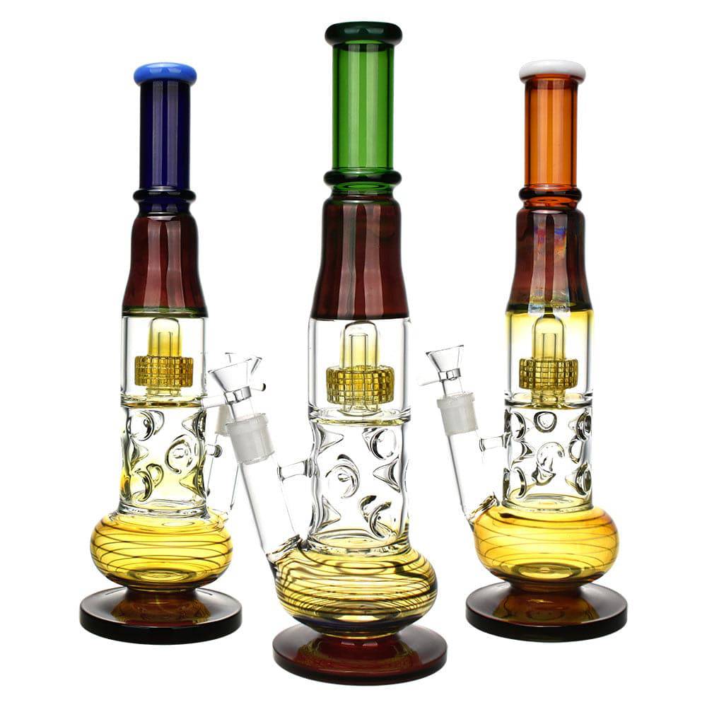 High-Scraper Water Pipe - 15.75"/19mm F / Colors Vary - Discreet Smoker