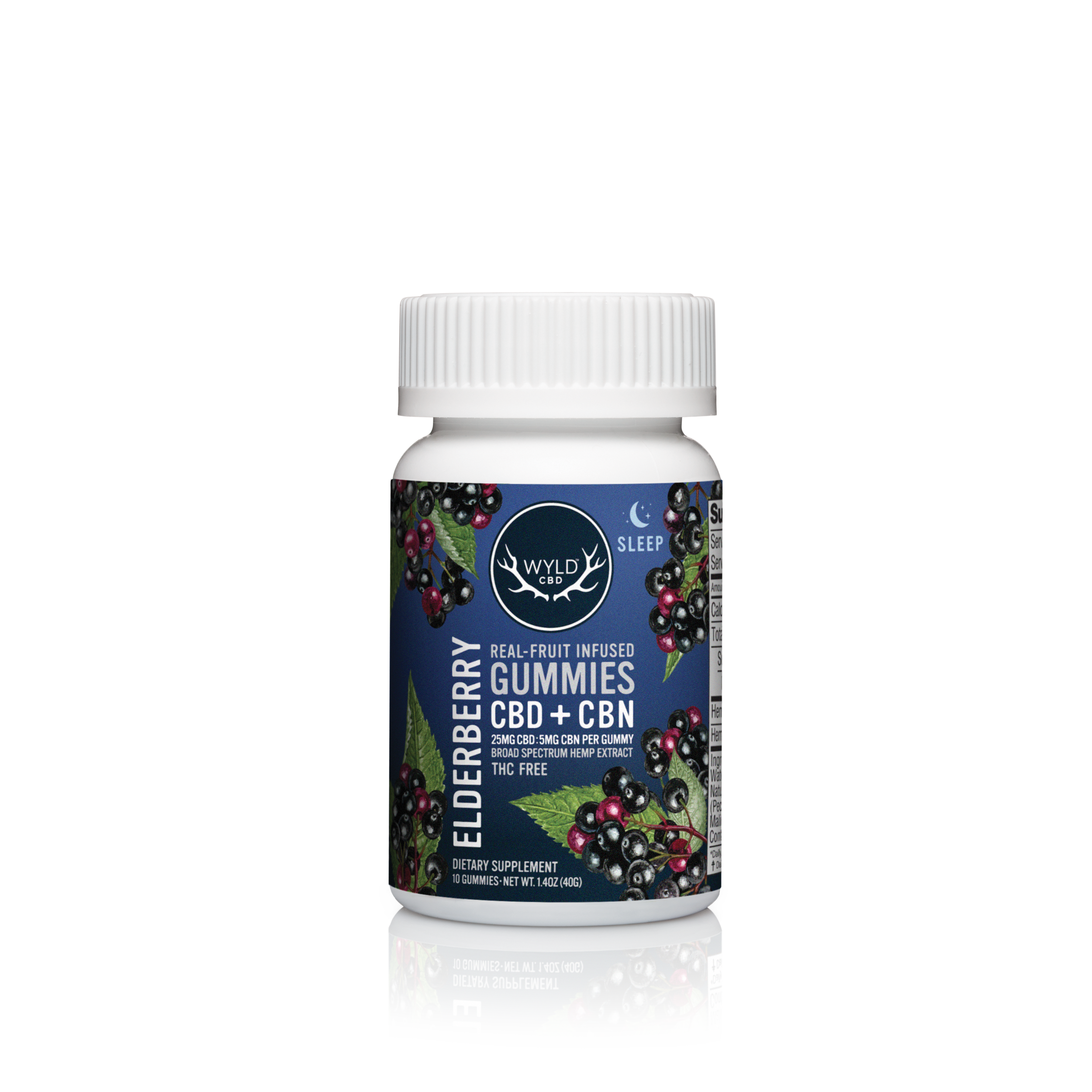 WYLD CBD Real Fruit Infused CBD + CBN Sleep Elderberry Gummies