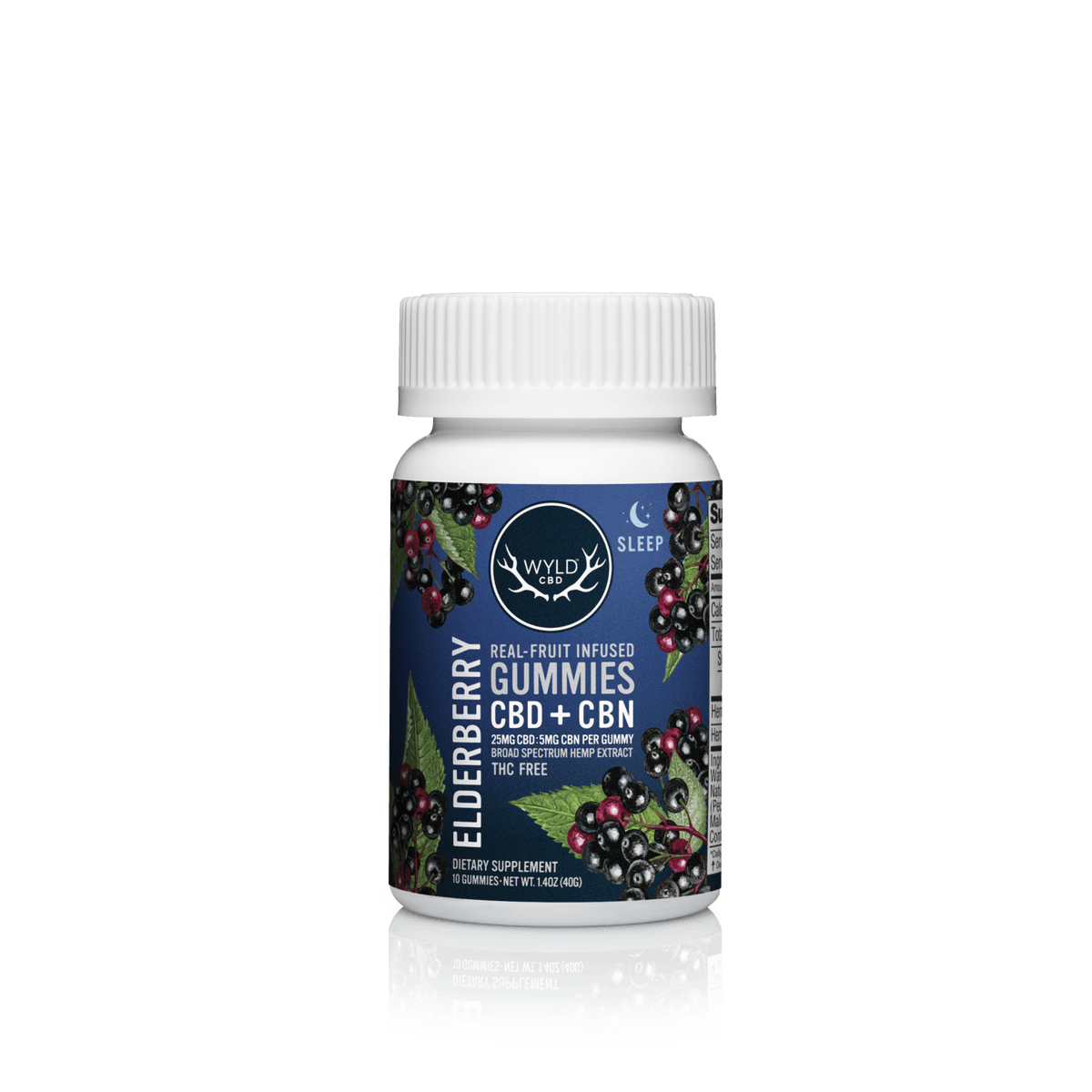 WYLD CBD Real Fruit Infused CBD + CBN Sleep Elderberry Gummies - Discreet Smoker