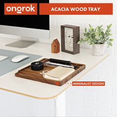 Ongrok Premium Natural Acacia Wood Tray | 9.5" x 9.5" - Discreet Smoker
