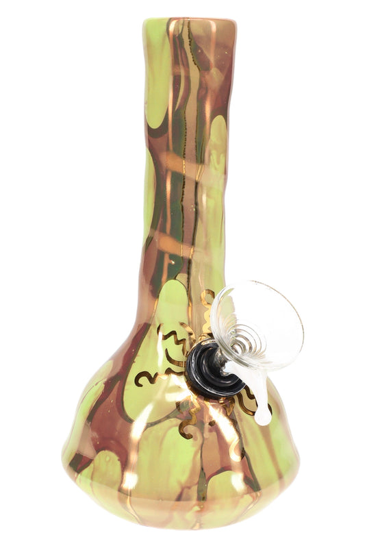 Ancient Creations Ceramics 6″ Ceramic Beaker Bong – 22K Gold – US-Made - Discreet Smoker