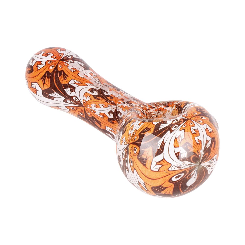 Pulsar Inside Print Glass Spoon Pipe | 4.75" - Discreet Smoker