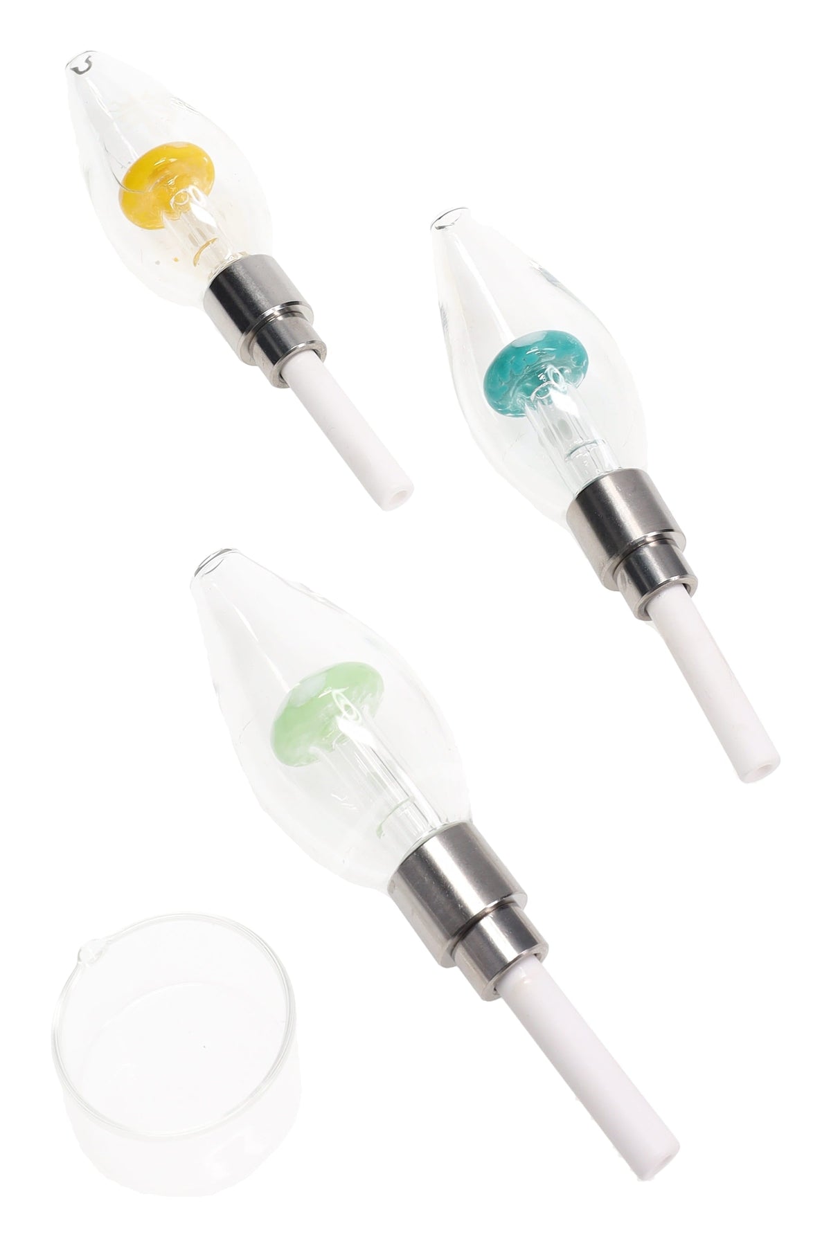 Glass Bulb Mushroom Dab Straw “Shroom Bulb” – 5″ – Assorted - Discreet Smoker