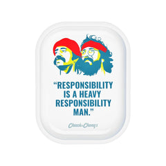 Cheech & Chong x Pulsar Mini Metal Rolling Tray - Responsibility / 7"x5.5" - Discreet Smoker