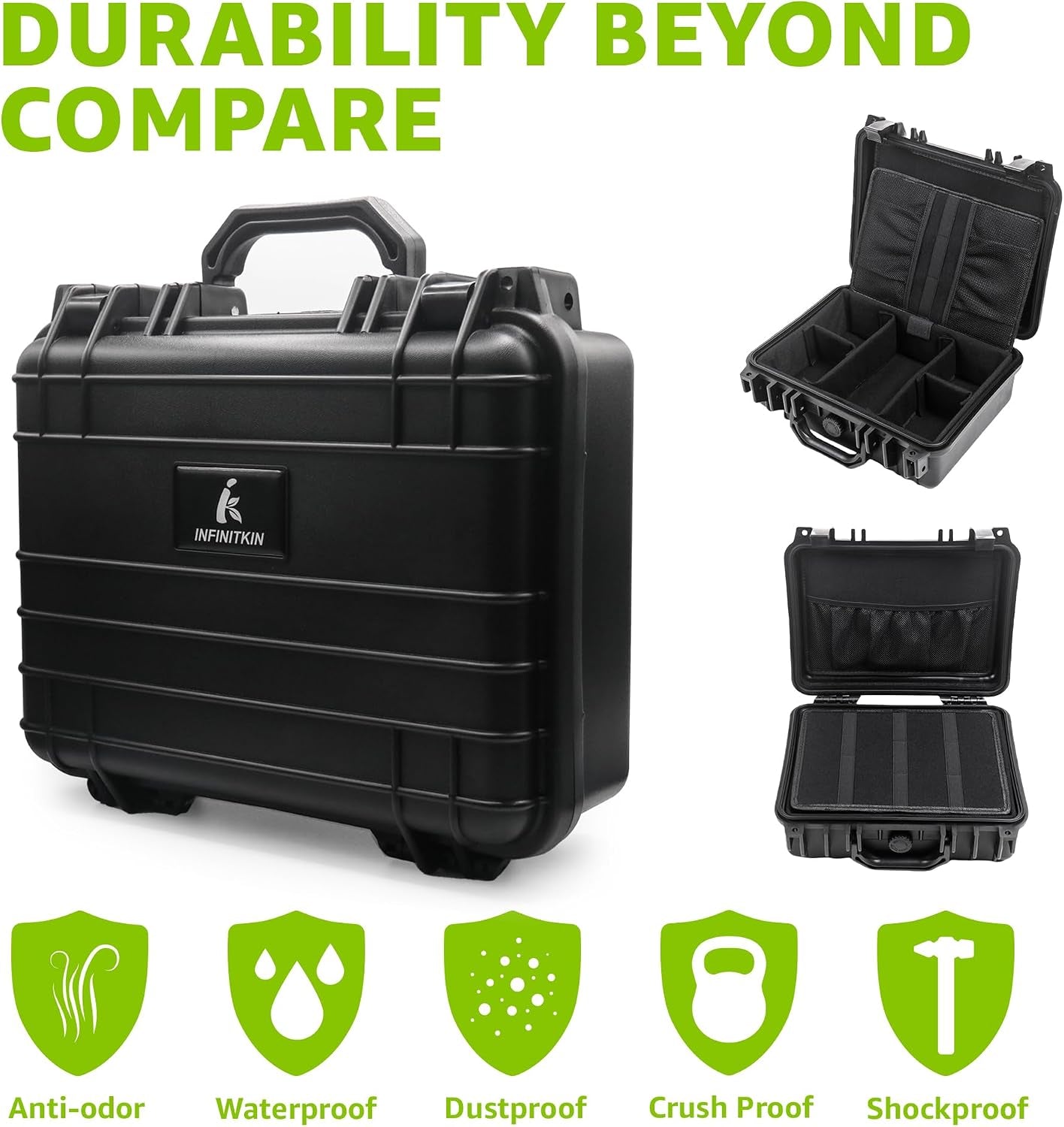 INFINITKIN XL Smell Proof Box Lockable Storage Container with Lock