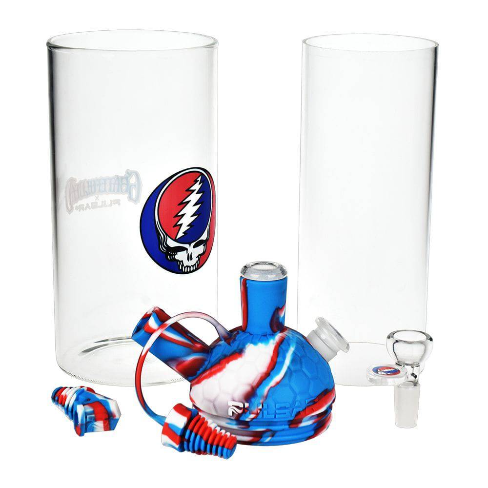 Grateful Dead x Pulsar Silicone & Glass Gravity Water Pipe - 11"/14mm F