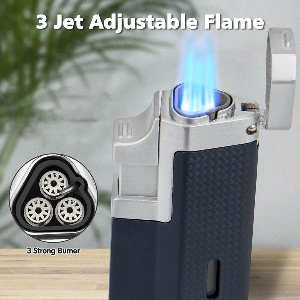 Adjustable Triple Jet Flame Torch Lighter - Discreet Smoker