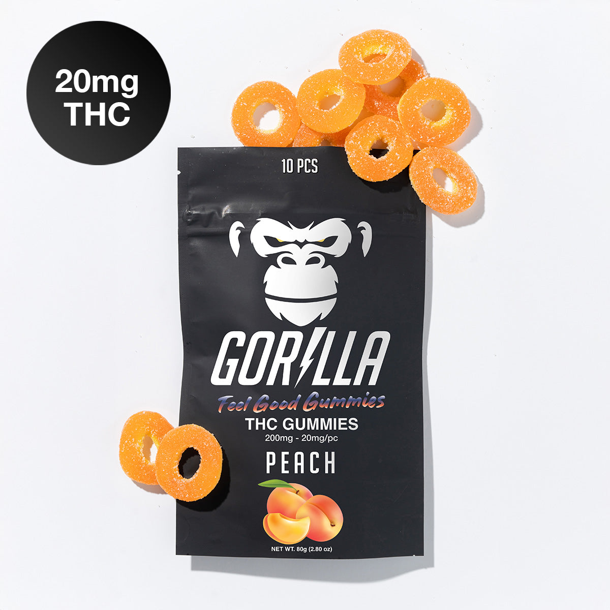 Gorilla THC Gummies - 20MG Delta 9 (10pc) - Discreet Smoker