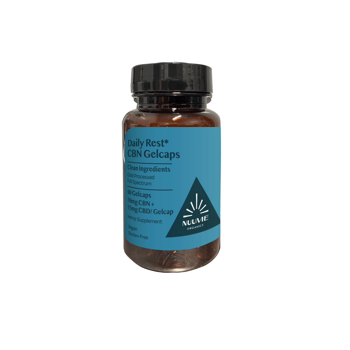CBN+CBD Daily Rest* Gelcaps - 60ct bottle 10mg+15mg (1500mg/bottle) - Discreet Smoker