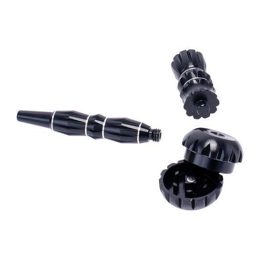 ALUMINUM RIBBED SMOKING PIPE WITH GRINDER - Discreet Smoker