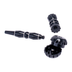ALUMINUM RIBBED SMOKING PIPE WITH GRINDER - Discreet Smoker