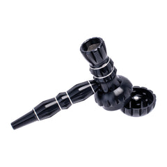 ALUMINUM RIBBED SMOKING PIPE WITH GRINDER - Discreet Smoker