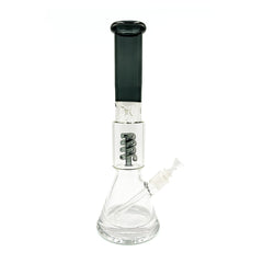 BLACK COIL PERC BEAKER BONG WITH ICE PINCH TALL CHAMBER DESIGN - Discreet Smoker