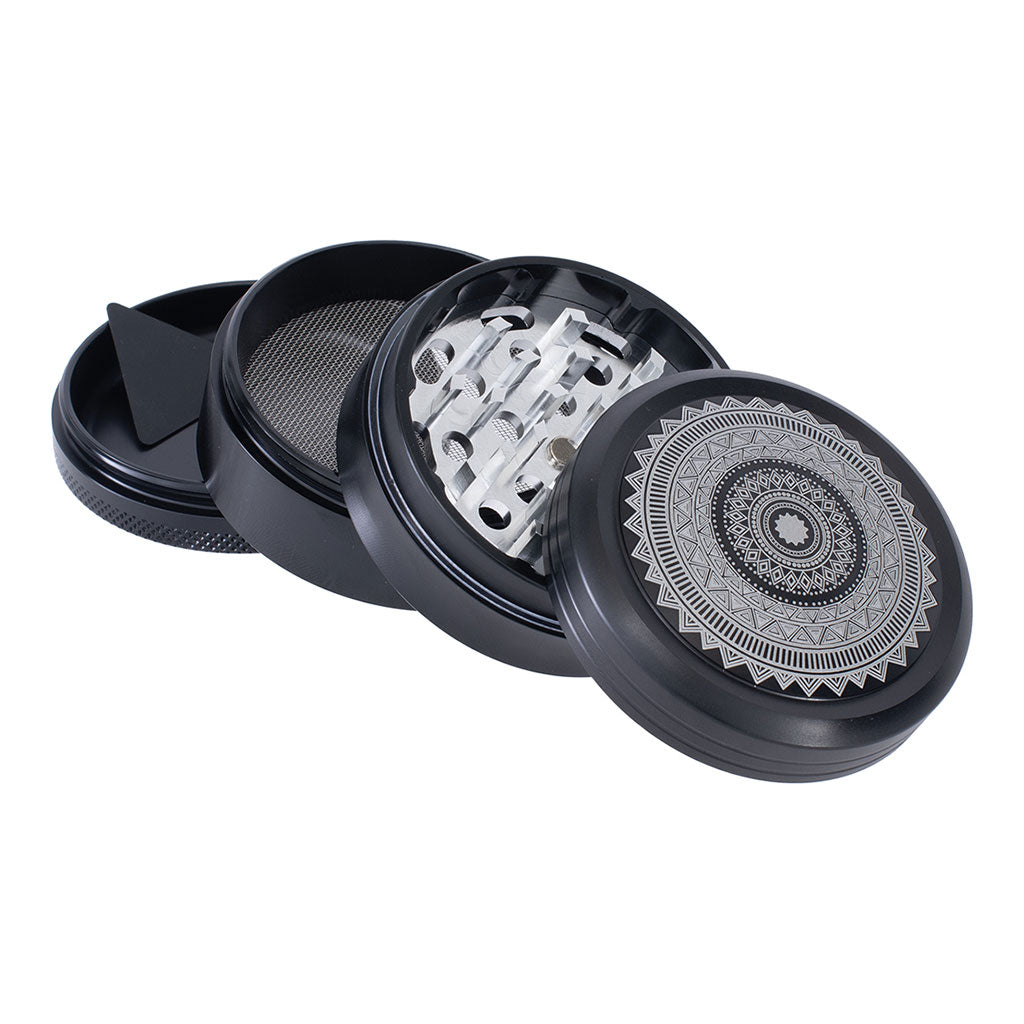 BLACK MANDELA DESIGN GRINDER - Discreet Smoker
