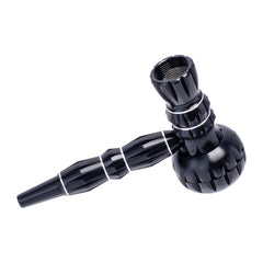 ALUMINUM RIBBED SMOKING PIPE WITH GRINDER - Discreet Smoker