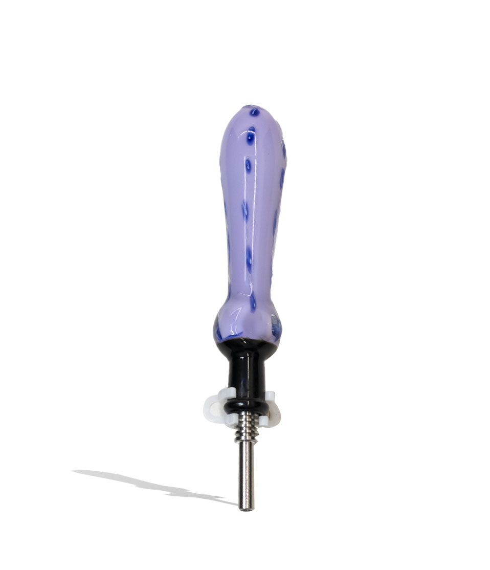 Black Topped and Milky Art Body Nectar Collector with 10mm Stainless Steel Tip - Discreet Smoker