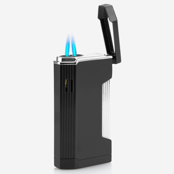 Silver Double Jet Torch Lighter - Discreet Smoker