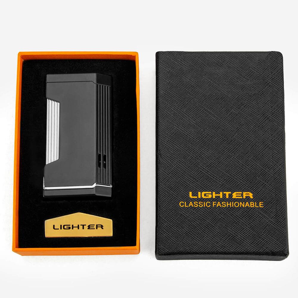 Silver Double Jet Torch Lighter - Discreet Smoker