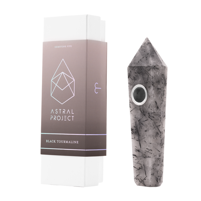 Gemstone Pipe, Tourmalinated Quartz