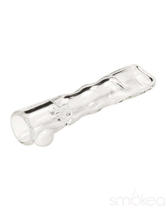 Blazing Blue Glass Honeycomb Screen Chillum Pipe - Discreet Smoker