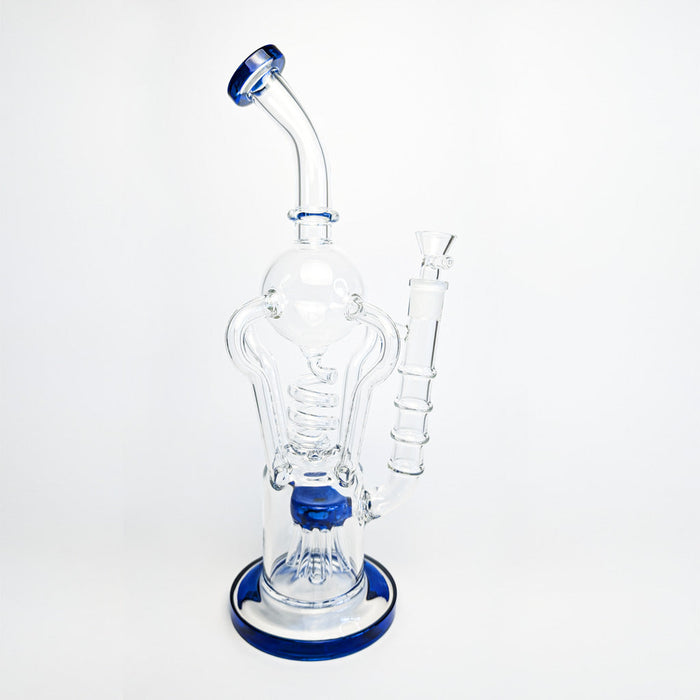 COIL AND SPRINKLER TREE DUAL PERC RECYCLER RIG, Blue