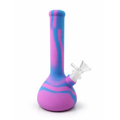 SILICONE BEAKER BONG WITH REMOVABLE GLASS BOWL - Discreet Smoker