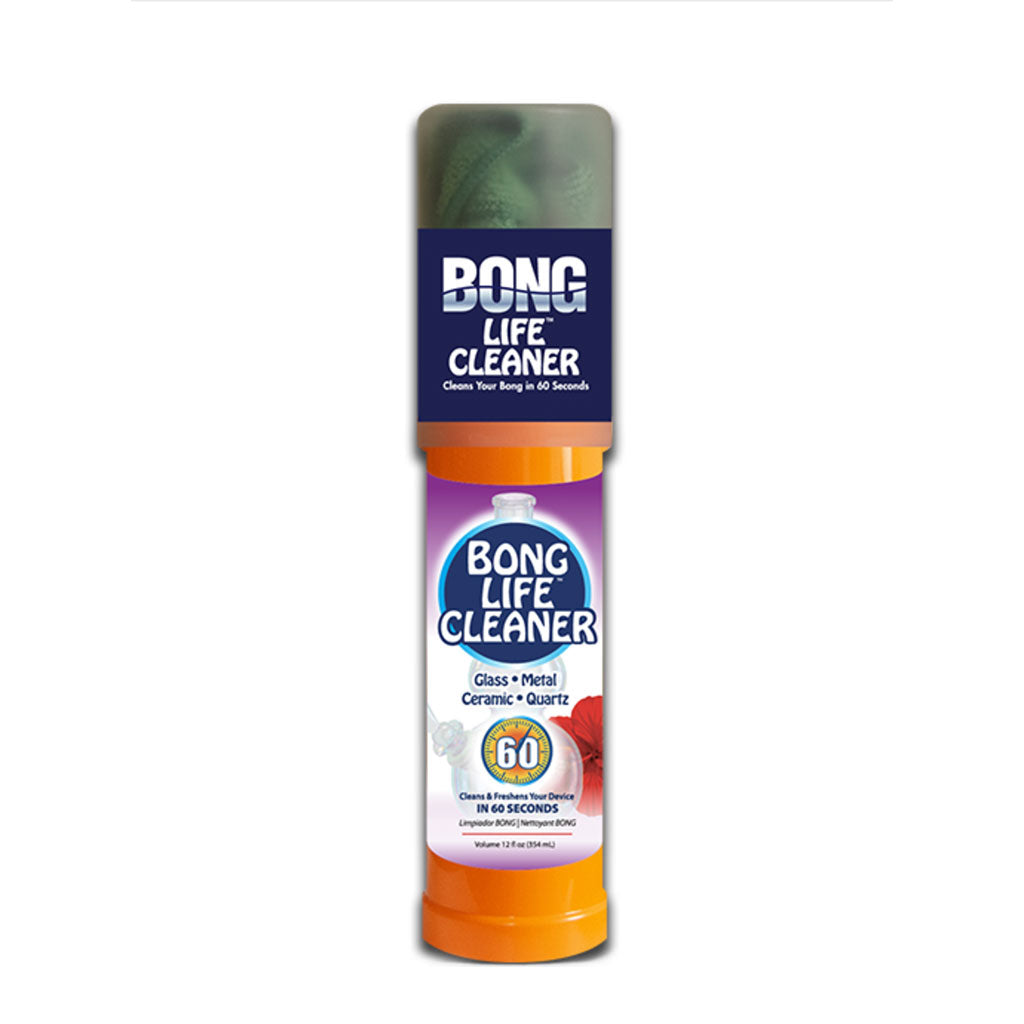 Repel-Aide Bong Life Cleaner 12oz Bottle Kit with Cup Cap, Microfiber Towel, Particles & Solution - Discreet Smoker
