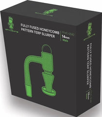 Space King Fully Fused Honeycomb Pattern Terp Slurper (Black / Green) - Discreet Smoker