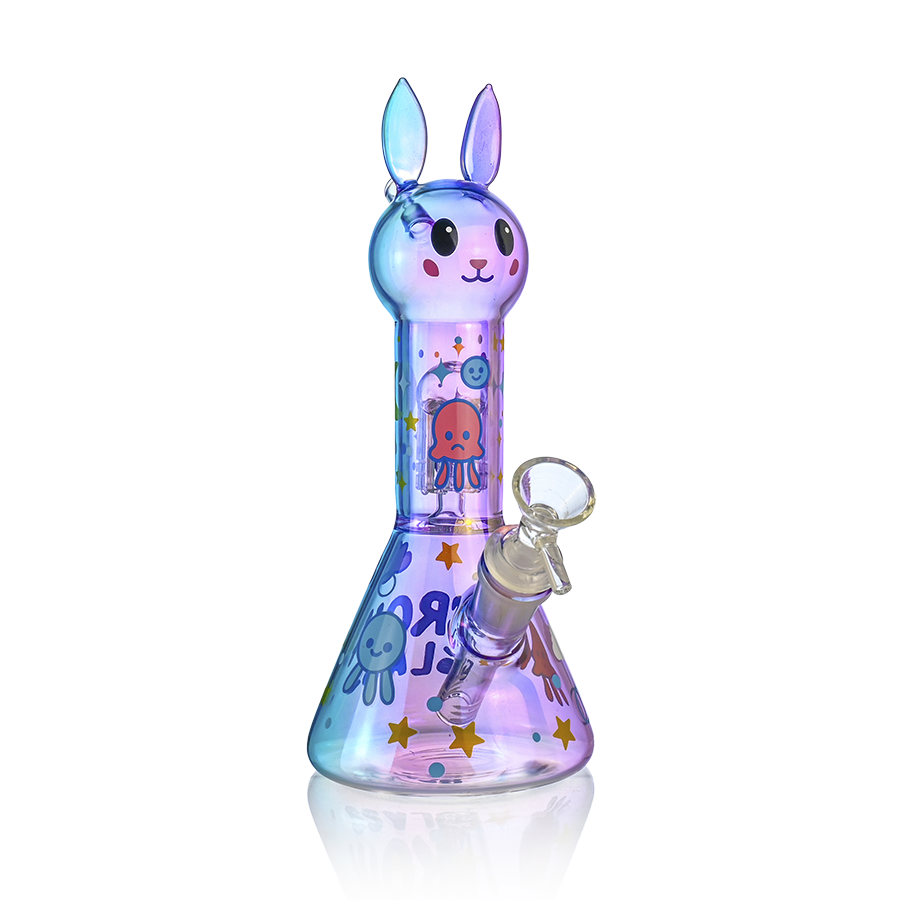 Cute Bunny Beaker Bong with Tree Perc | Croia Glass - Discreet Smoker