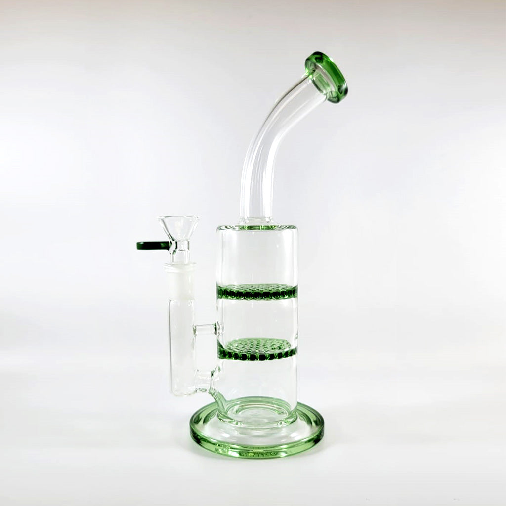 Dual Honeycomb Disk Perc Rig - Discreet Smoker