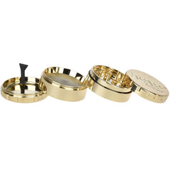 RAW Ethereal Gold-Plated Stainless Steel Grinder - 4pc / 2.25" - Discreet Smoker