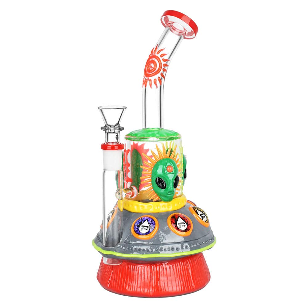 Pulsar Alien Spaceship Water Pipe - 9.5"/14mm F - Discreet Smoker